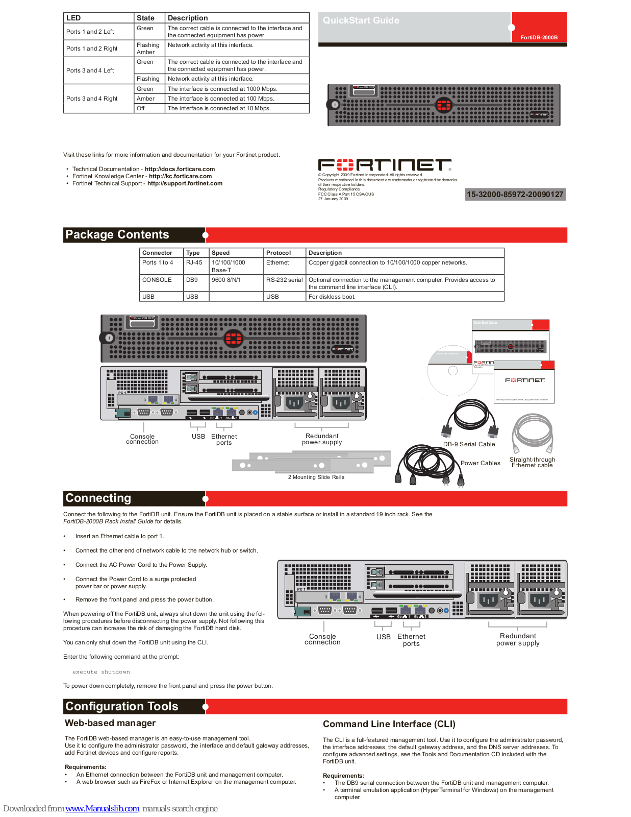 Fortinet FortiDB FortiDB-2000B Quick Start Manual