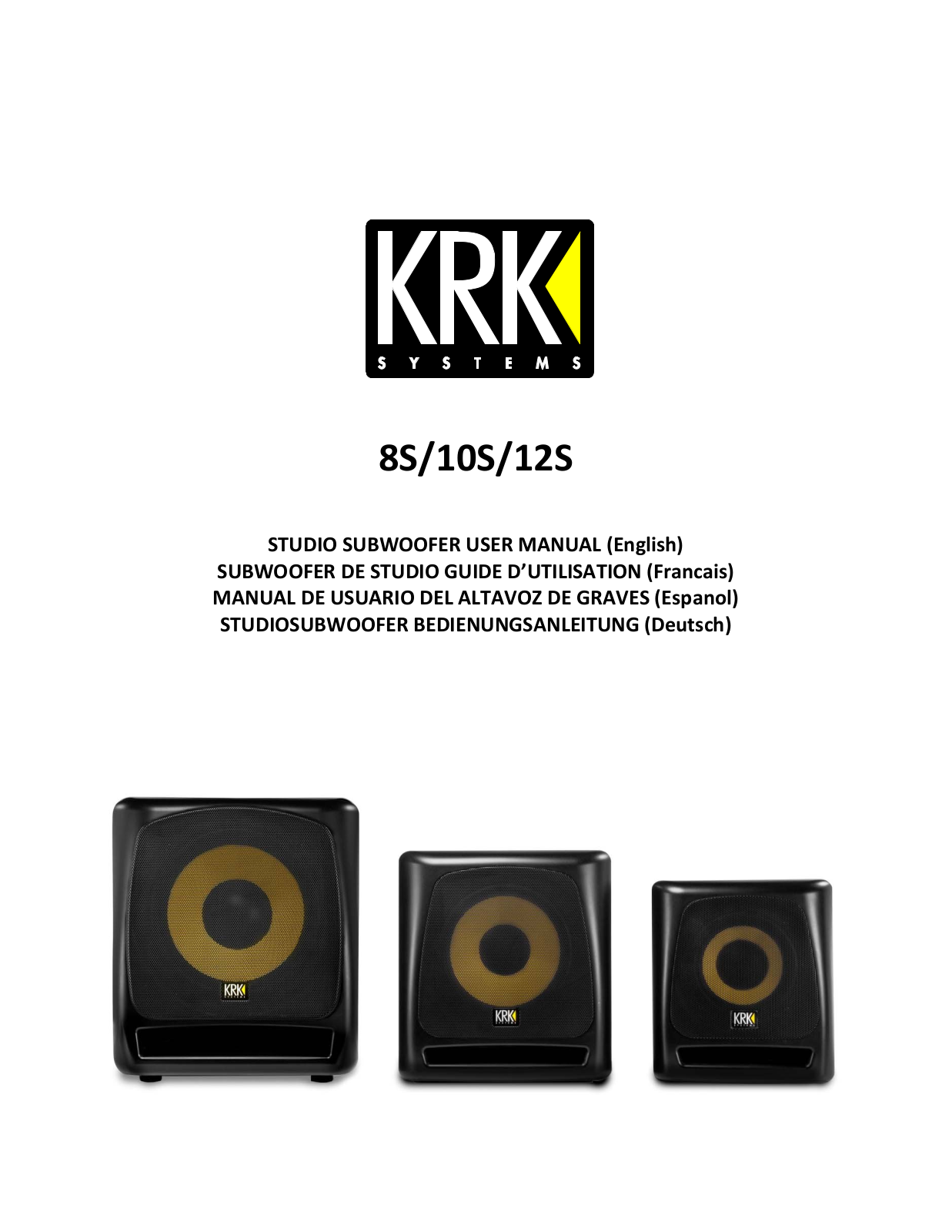 KRK 8S 2, 12S 2 User manual