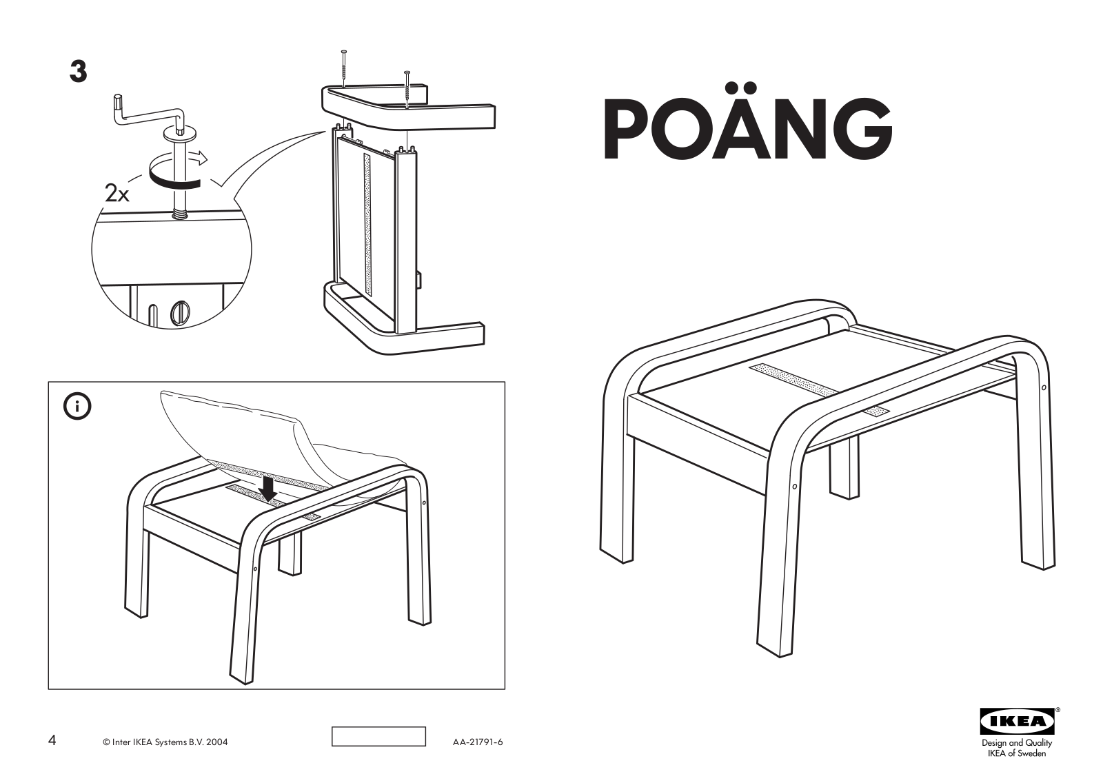 IKEA POÄNG FOOTSTOOL FRAME User Manual