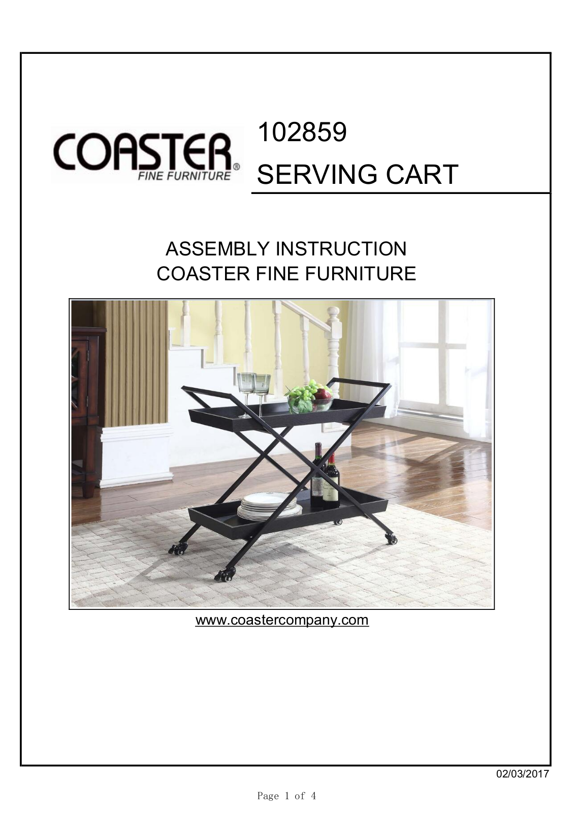 Coaster 102859 Assembly Guide