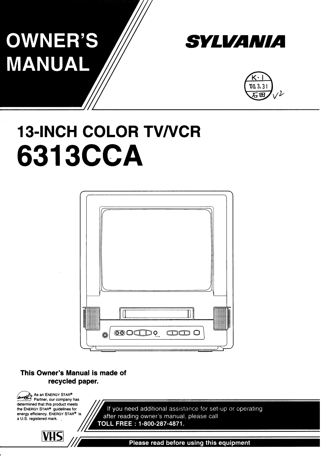 Sylvania 6313CCA User Manual