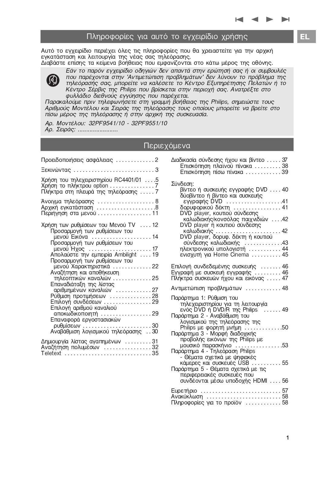 PHILIPS 32PF9551 User Manual