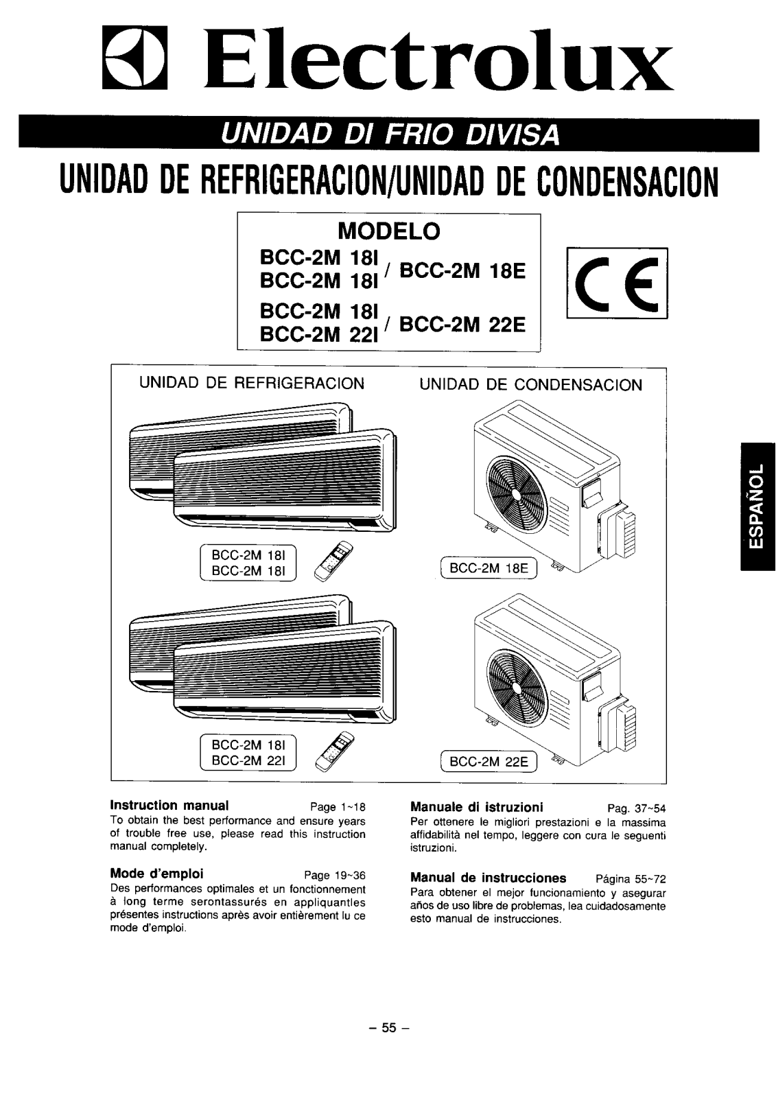 AEG BCC2M22E, BCC2M18I, BCC2M22I User Manual