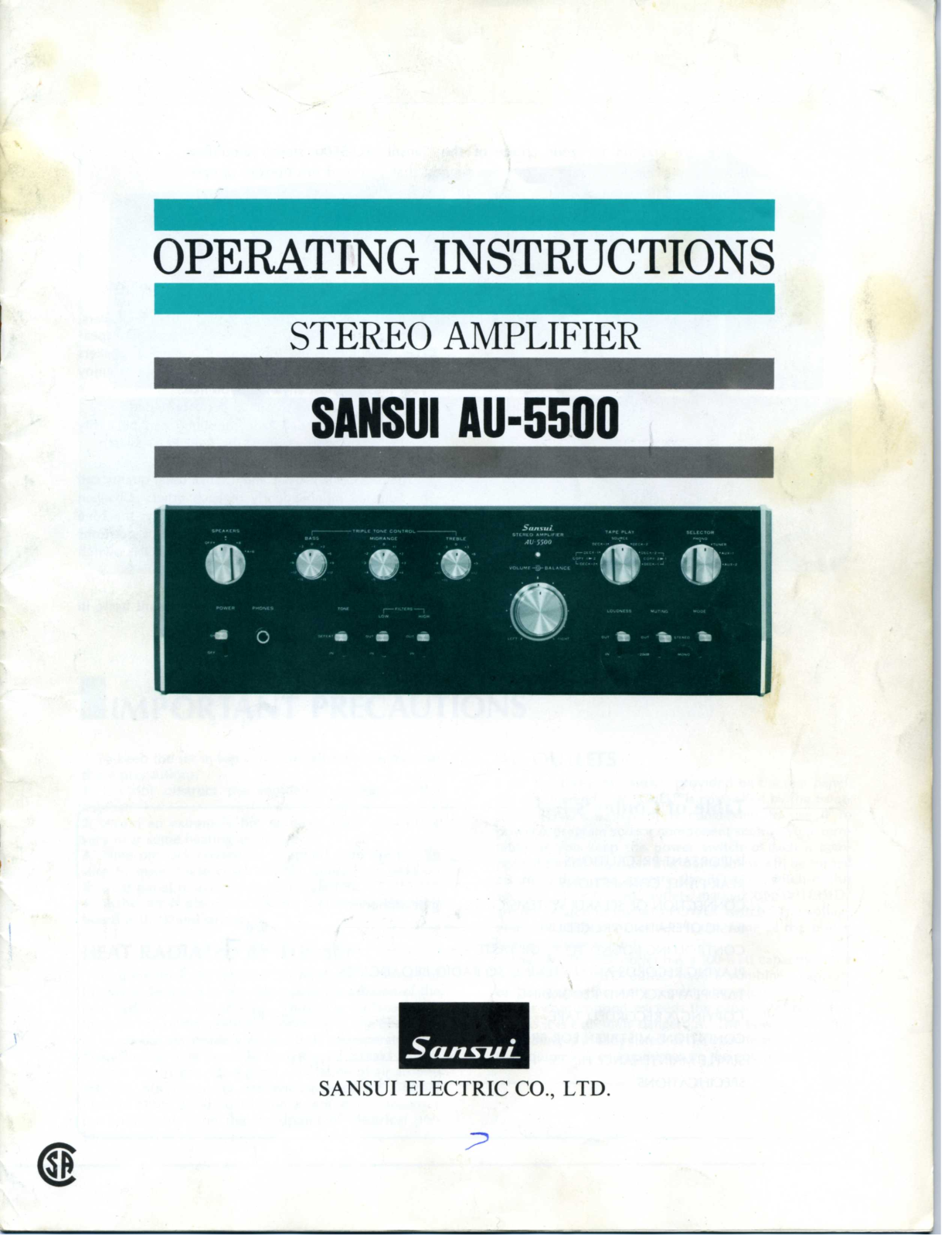 Sansui AU-5500 User Manual