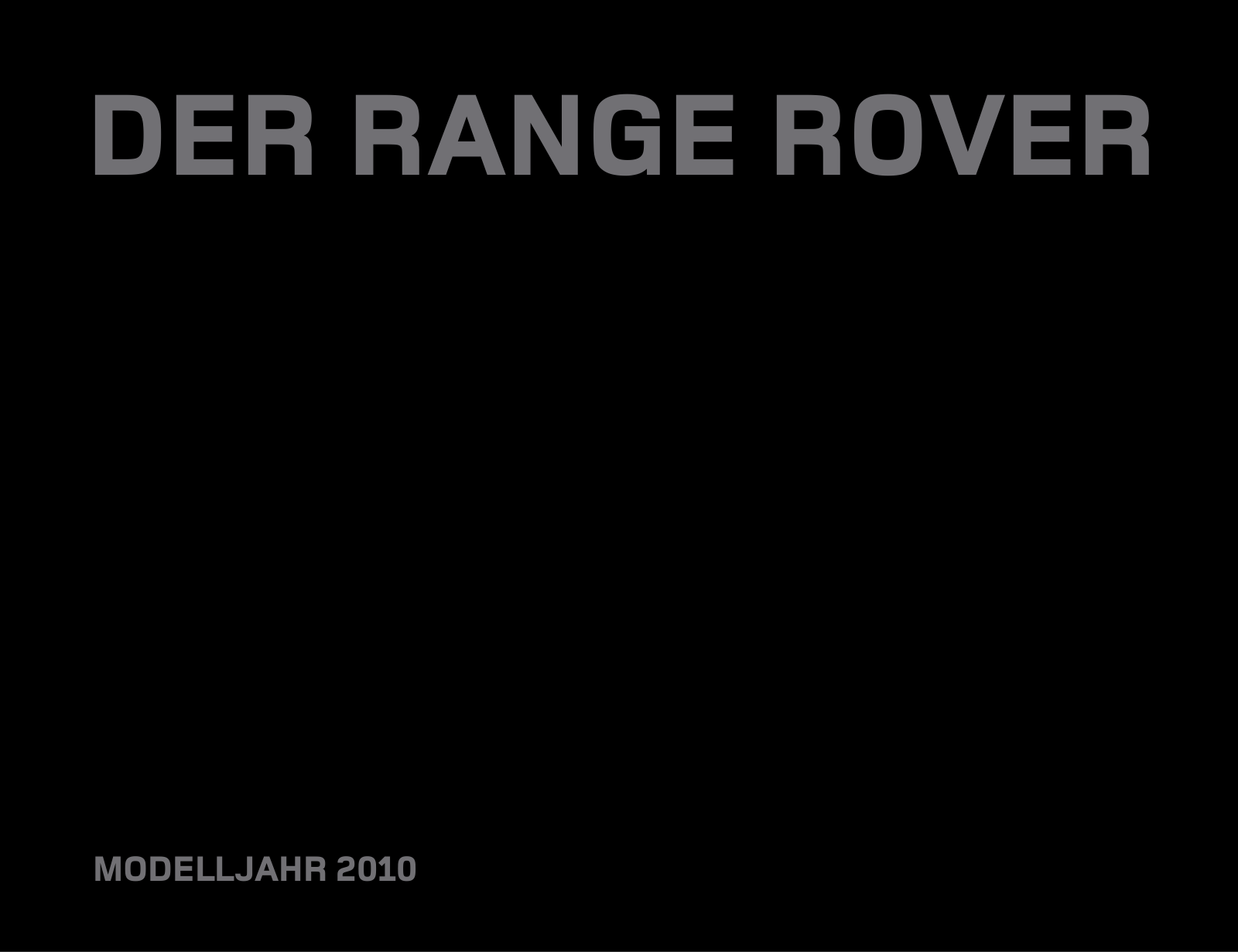 Land rover RANGE ROVER BROCHURE