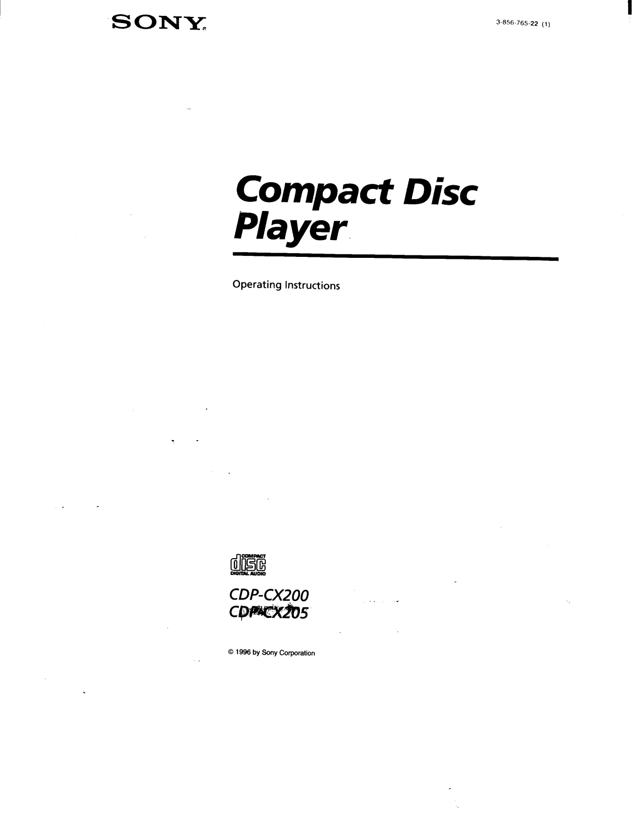 Sony CDP-CX200 User Manual