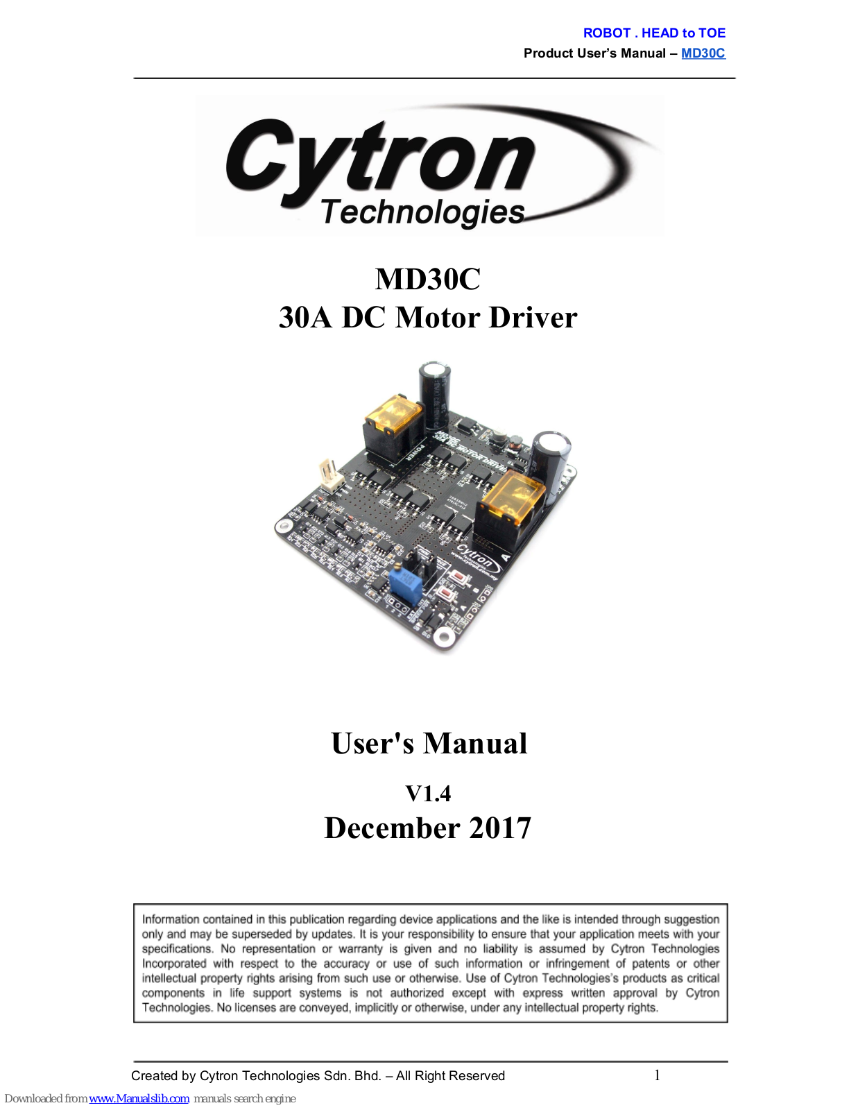 Cytron MD30C User Manual - ManualMachine.com