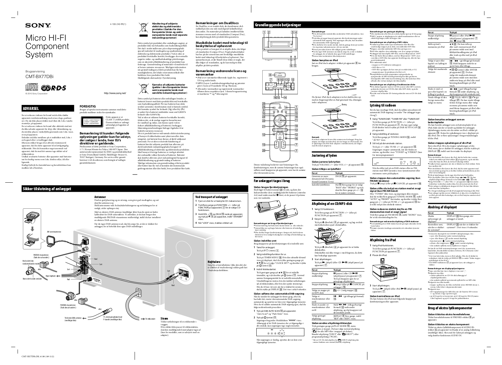 Sony CMT-BX77DBI User Manual