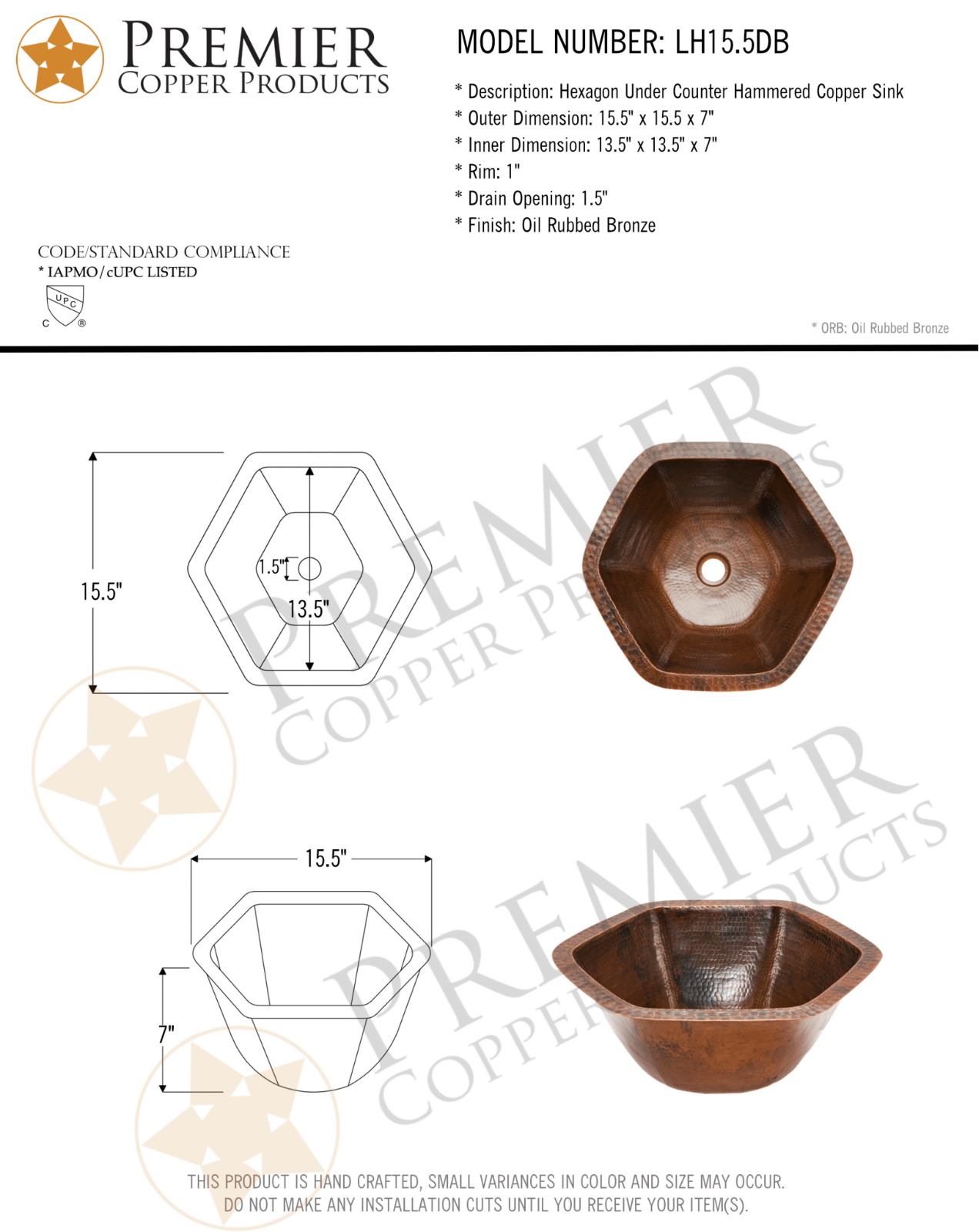 Premier Copper Products IER1021 Specifications - ManualMachine.com