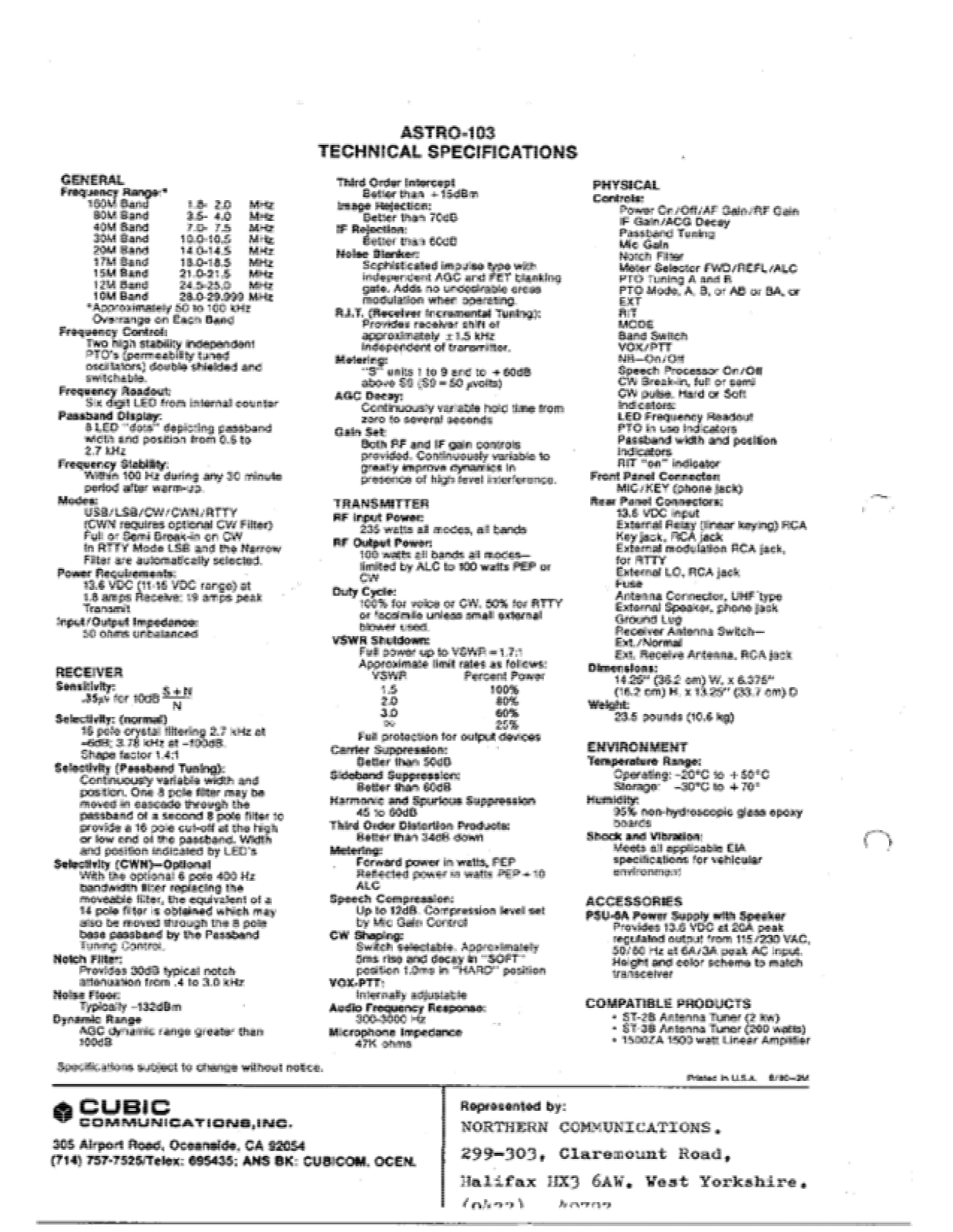 ASTRO 103 User Manual (PAGE 2)