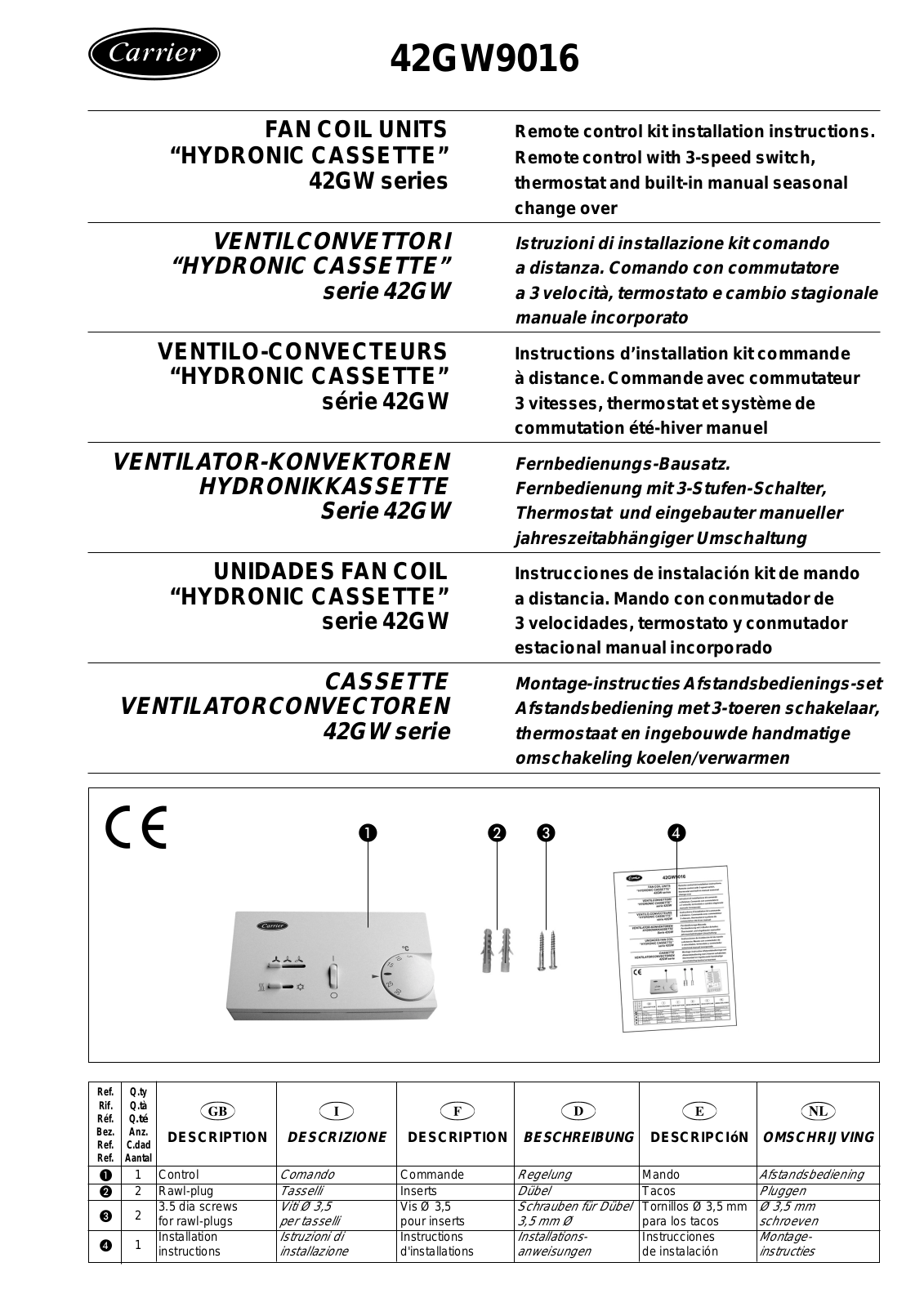 Carrier 7G25H29A User Manual