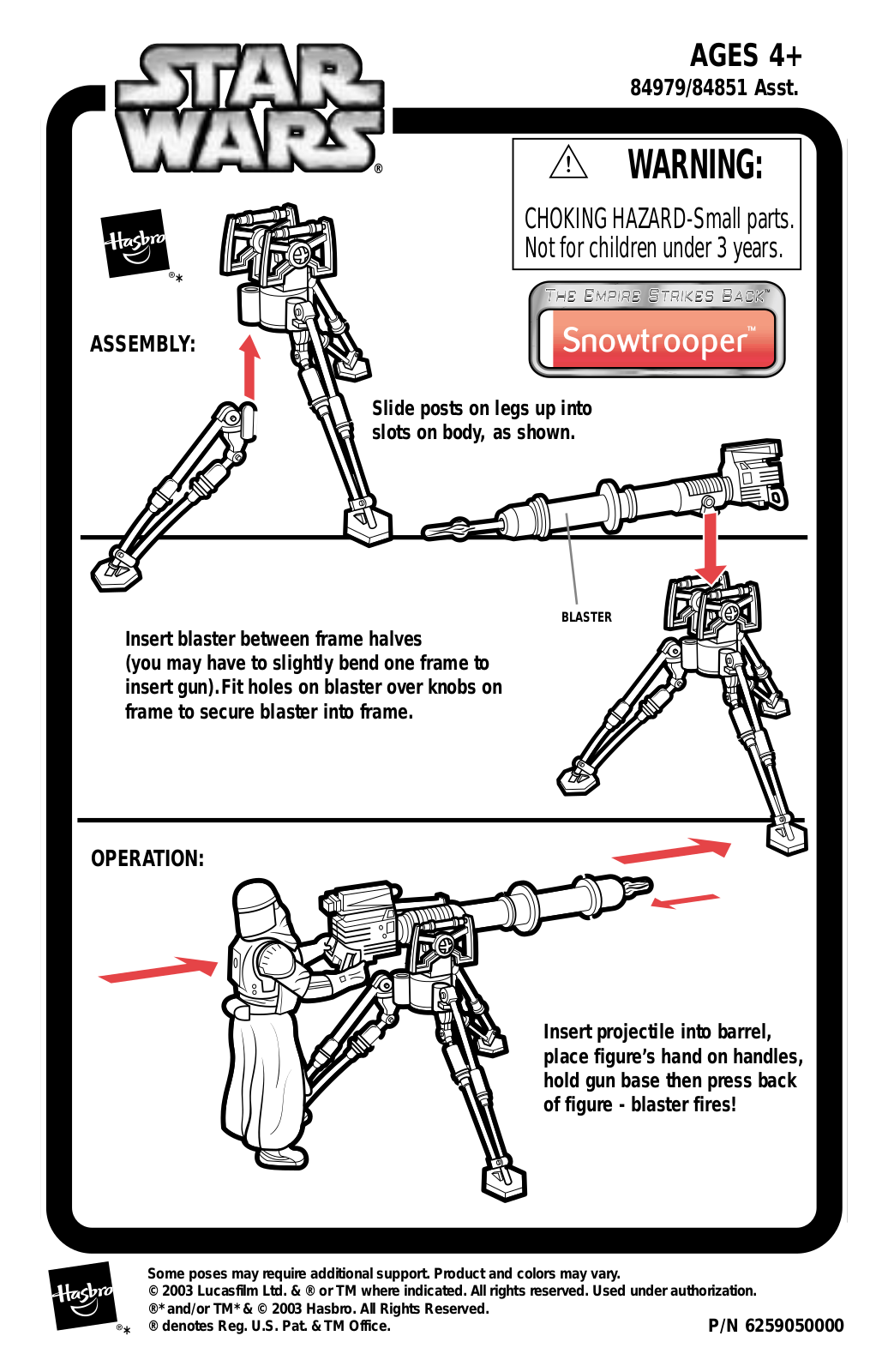 HASBRO Star Wars Empire Strikes Back Snowtrooper User Manual