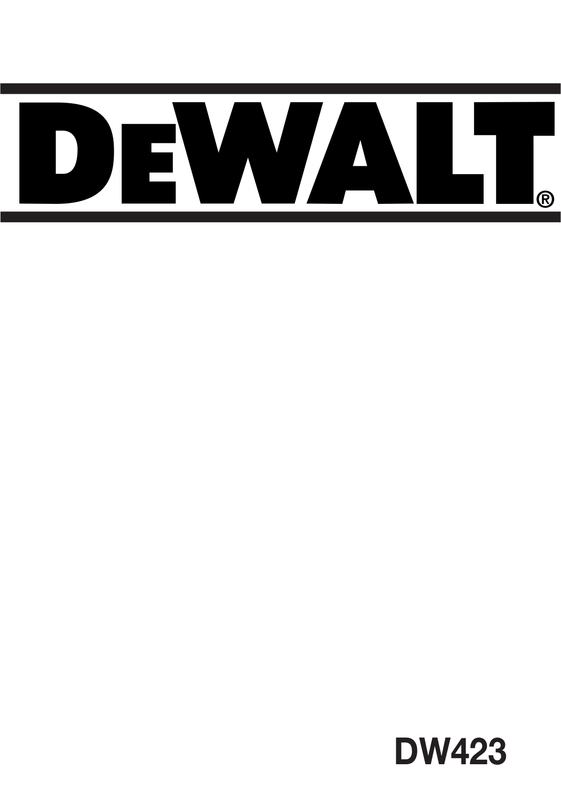 DeWalt DW423 User Manual