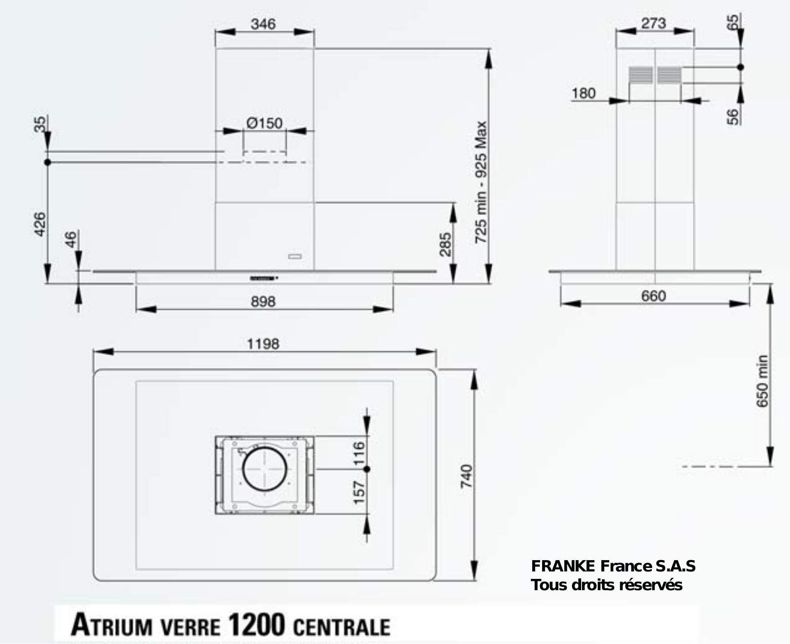 ROBLIN ATRIUM VERRE 1200 CENTRALE User Manual