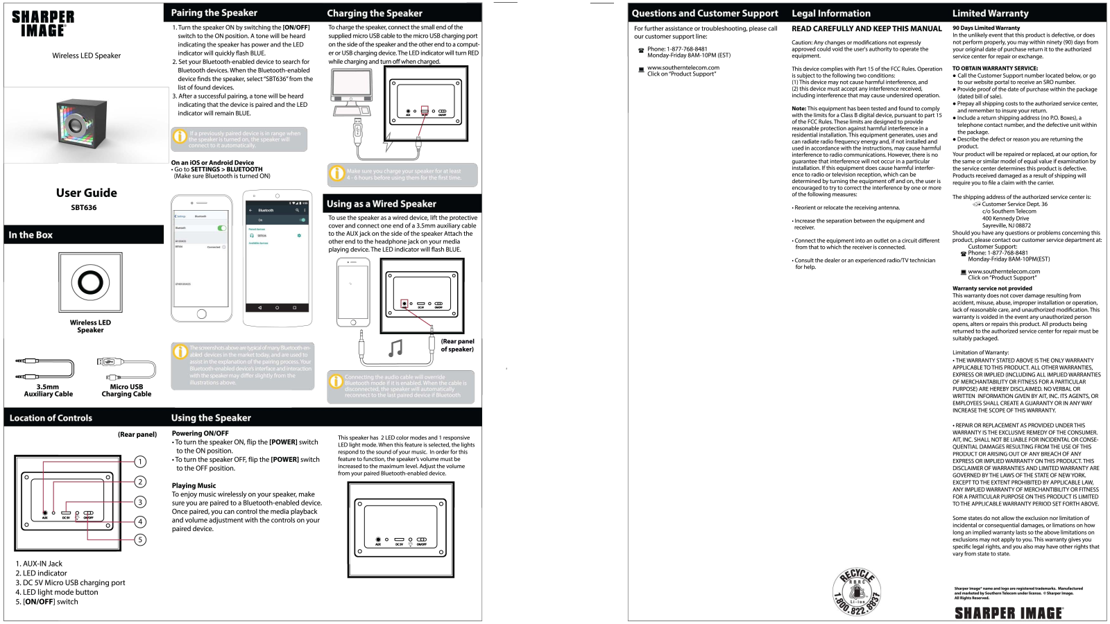 Sharper image SBT636 User Manual