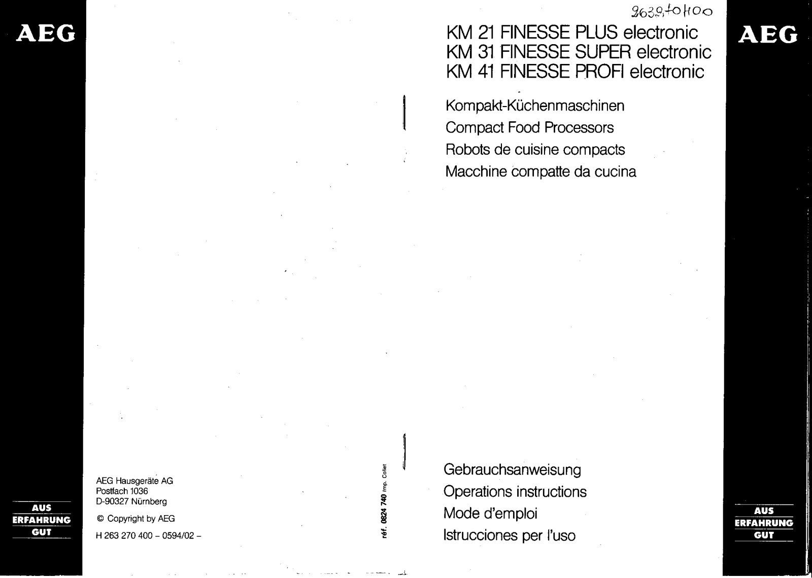 AEG KOMPAKTKM41, KOMPAKTKM21, KOMPAKTKM31 User Manual