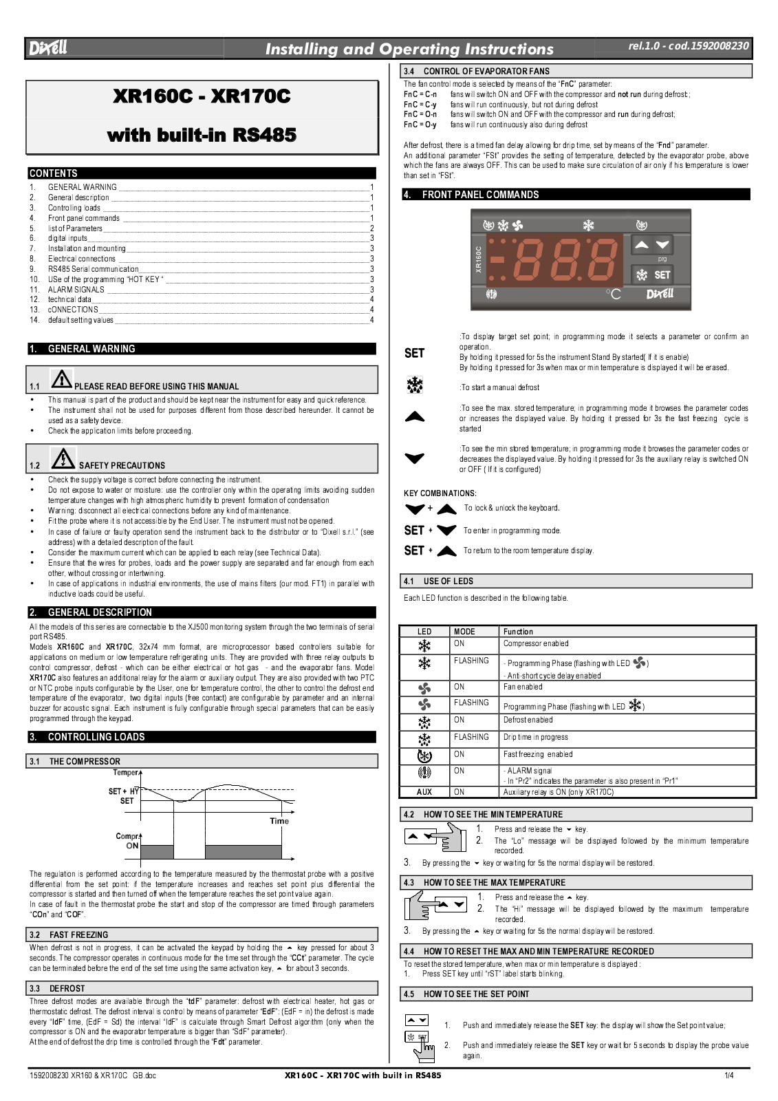 Cold Stream XR160C Installation  Manual