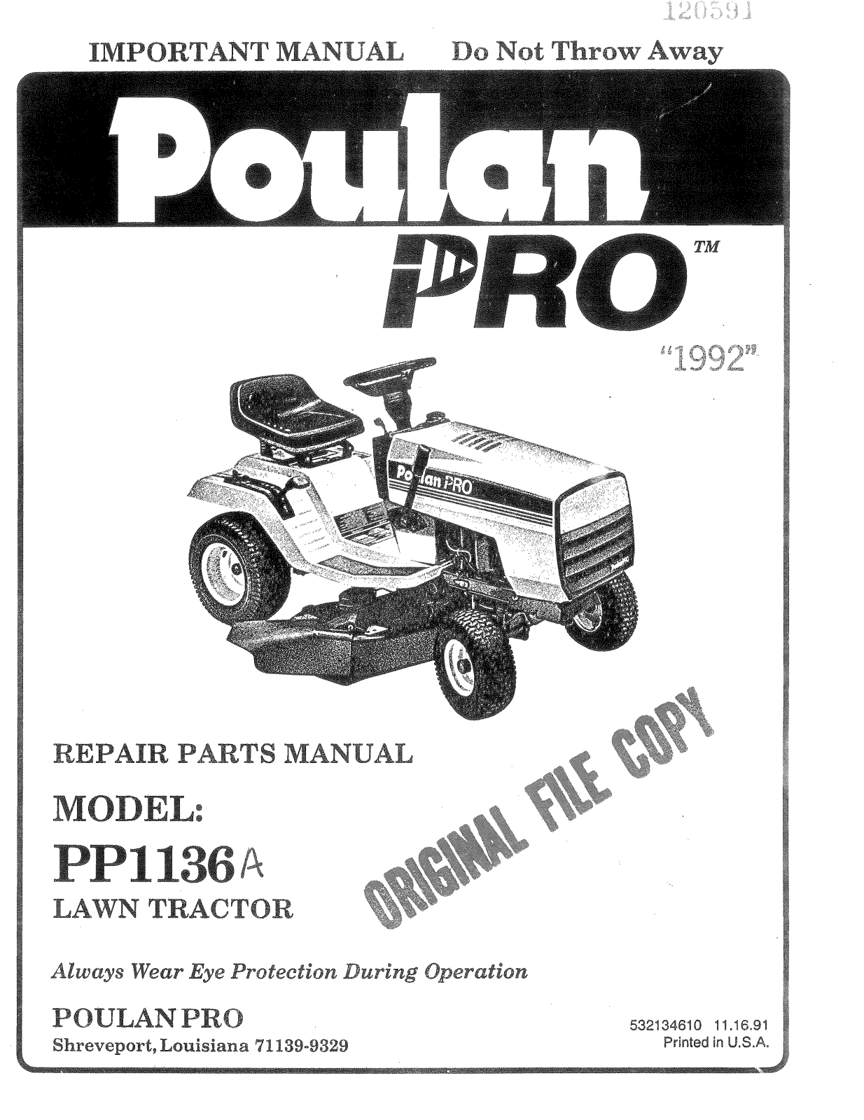 Poulan PP1136, PP1136A User Manual