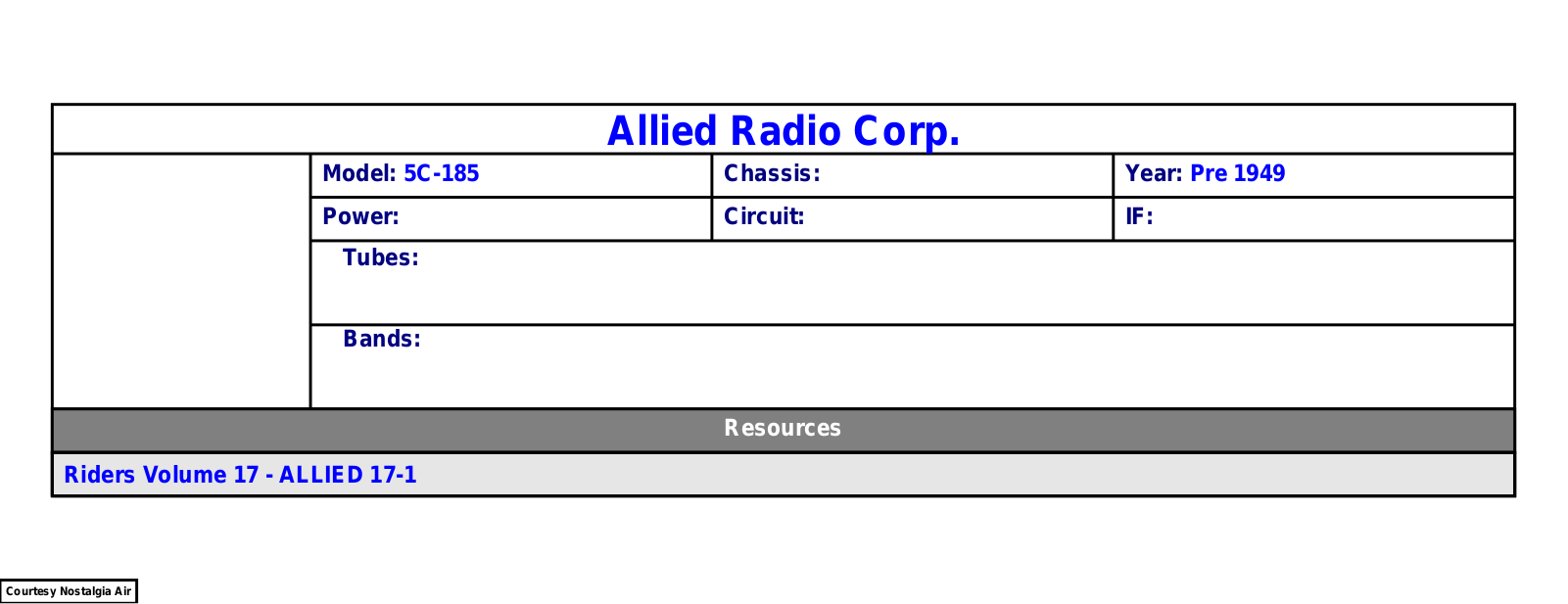 Allied Radio 5C185 Schematic - ManualMachine.com