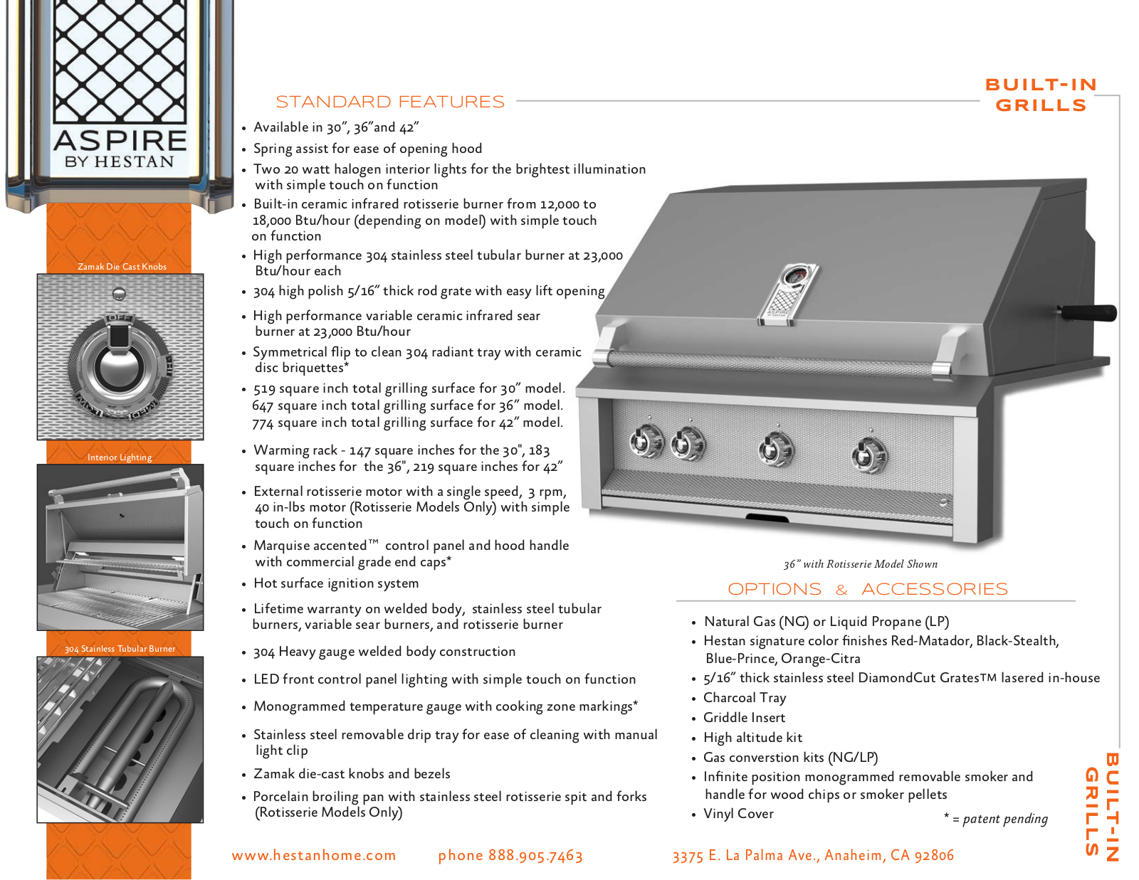 Hestan EMB42LPBU, EMBR42LPBU, EABR42LPBU, EAB42LPBU Specifications