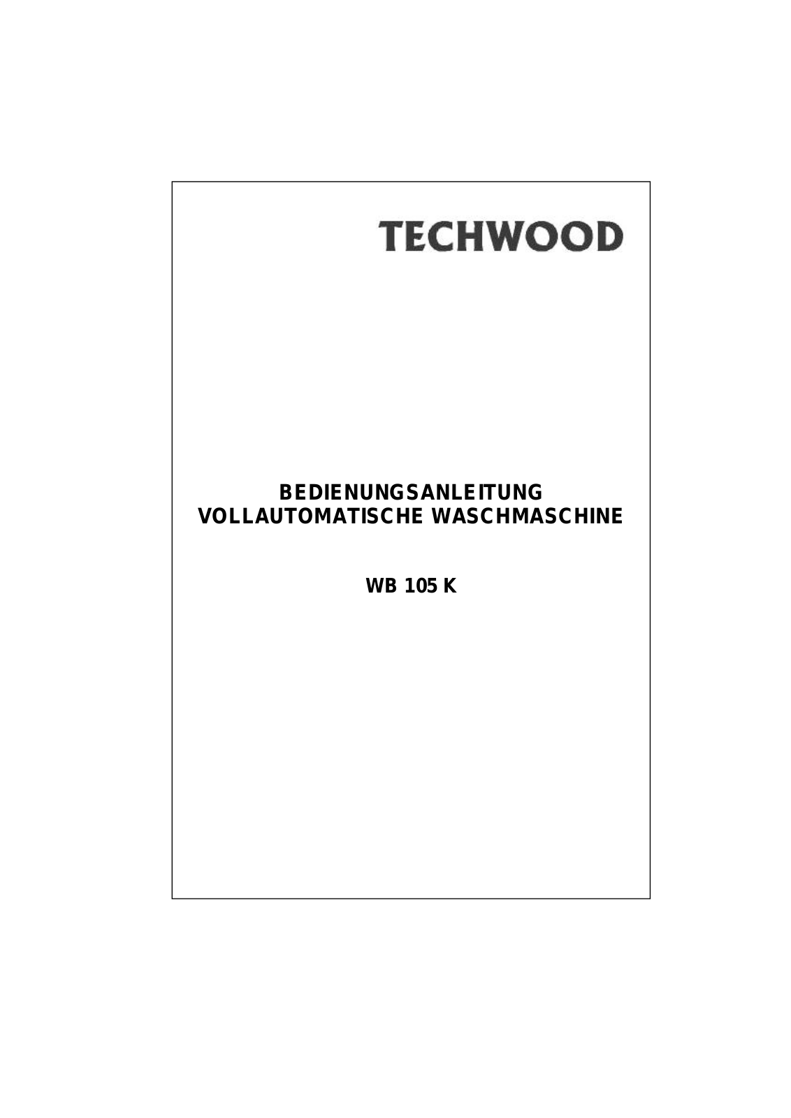 Techwood WB 105 K User Manual