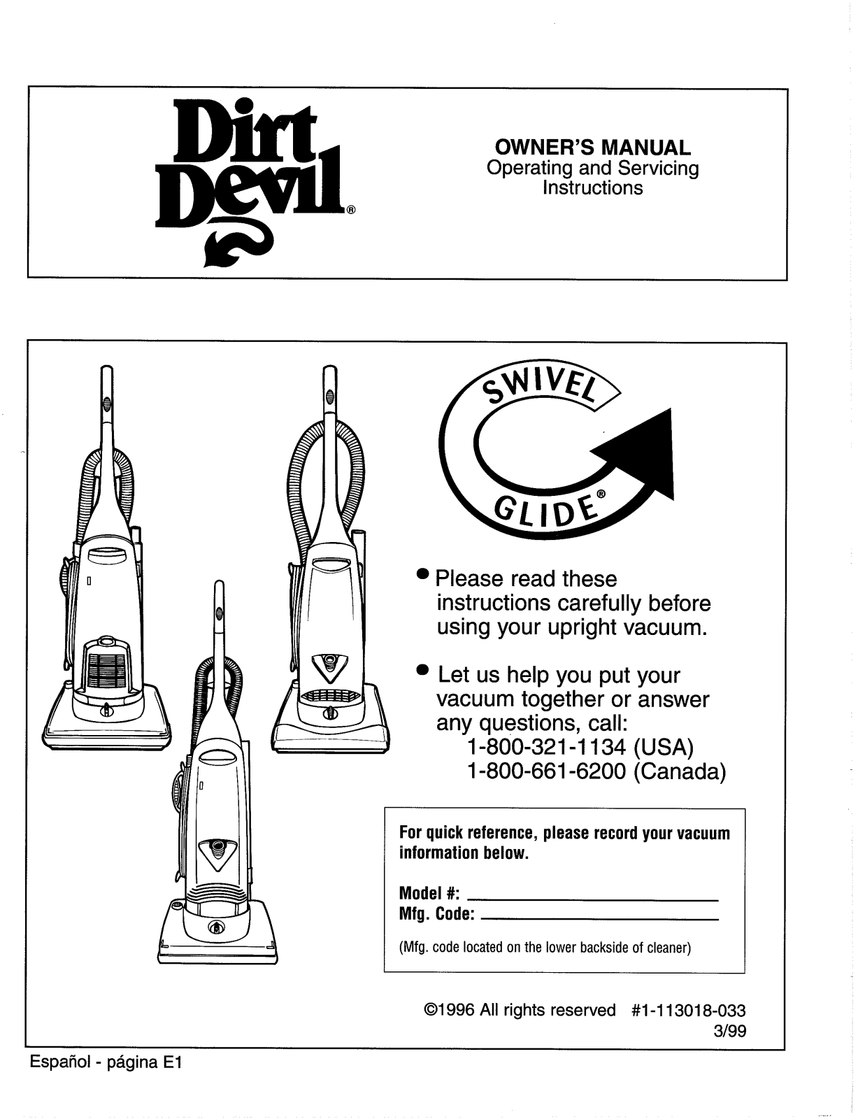 Dirtdevil M086300 User Manual - ManualMachine.com