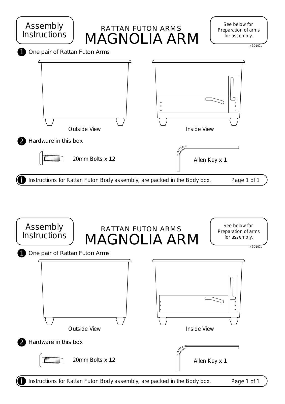 Night & Day Magnolia Assembly Instruction