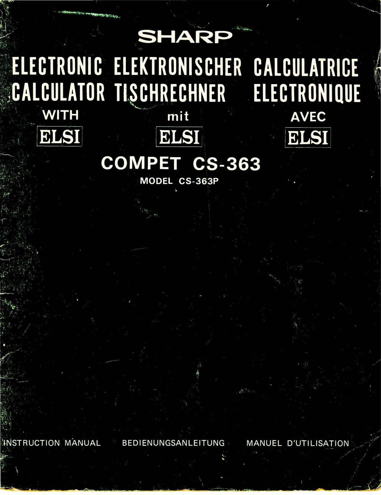 Sharp COMPET CS-363 Series, COMPET CS-363P Instruction Manual - ManualMachine.com