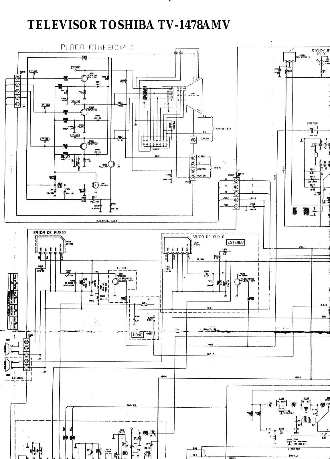 Toshiba TV-1478AMV Schematic