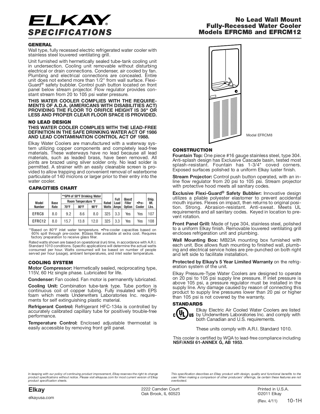 Elkay EFRCM12 User Manual