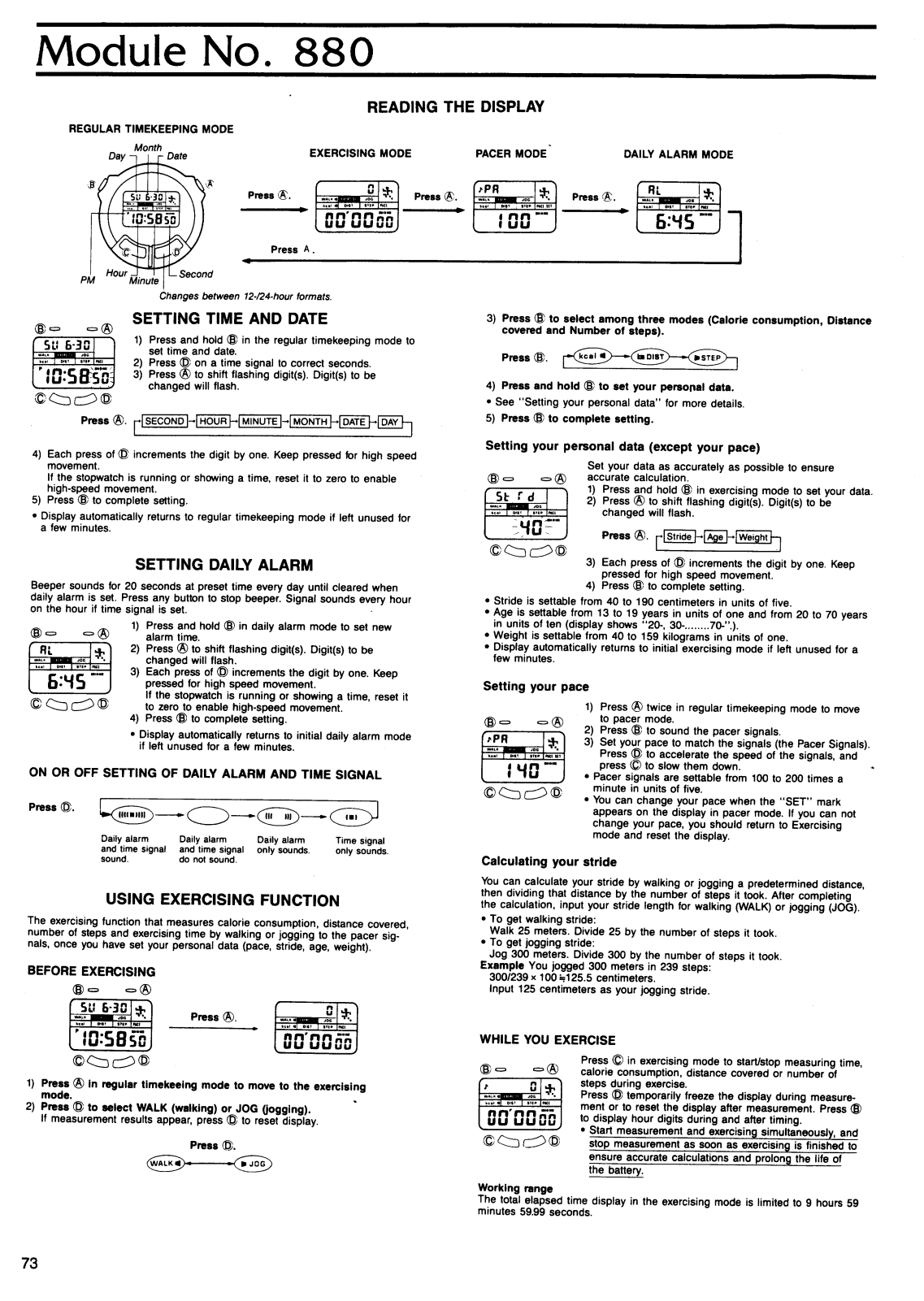 Casio QW-880 User Manual