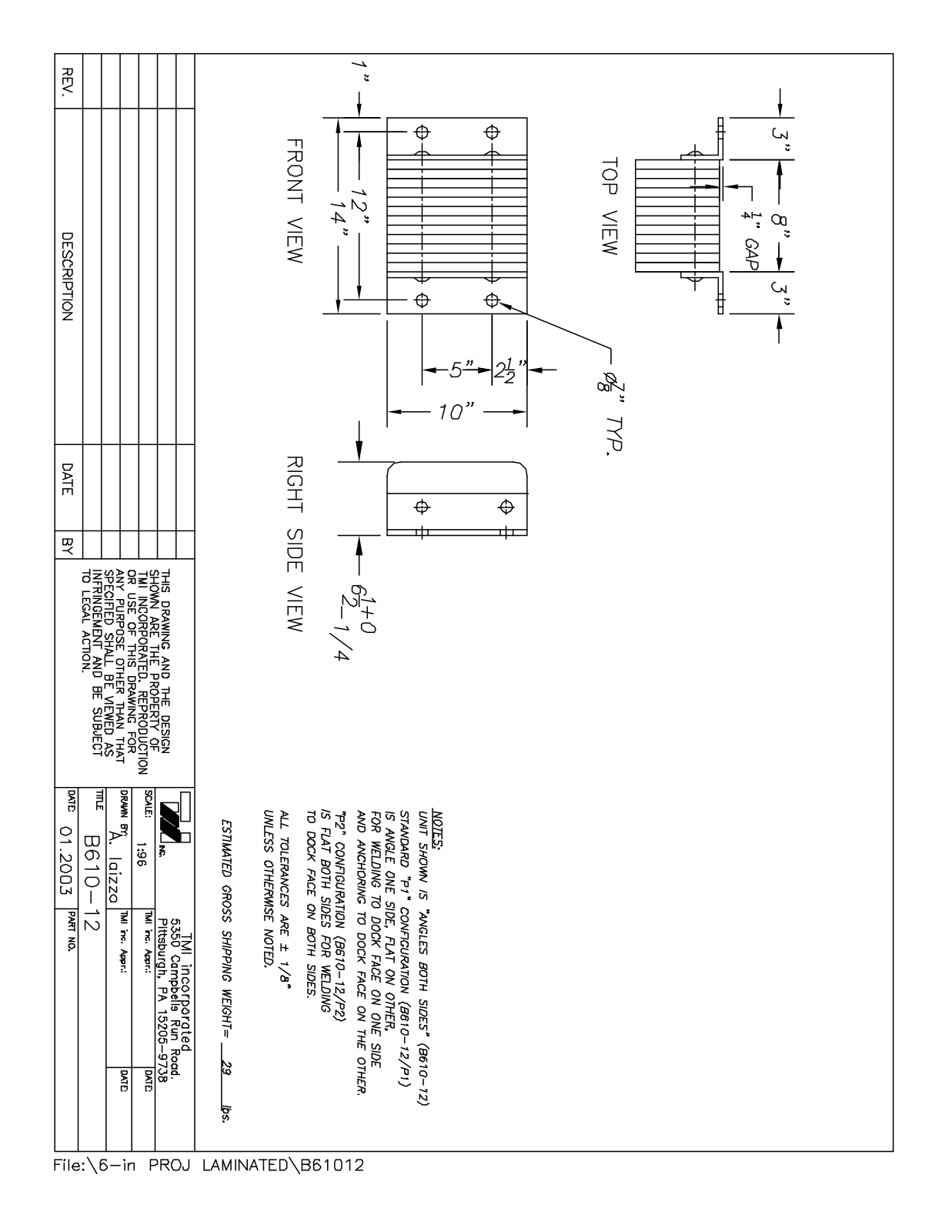 Tmi B61012 User Manual