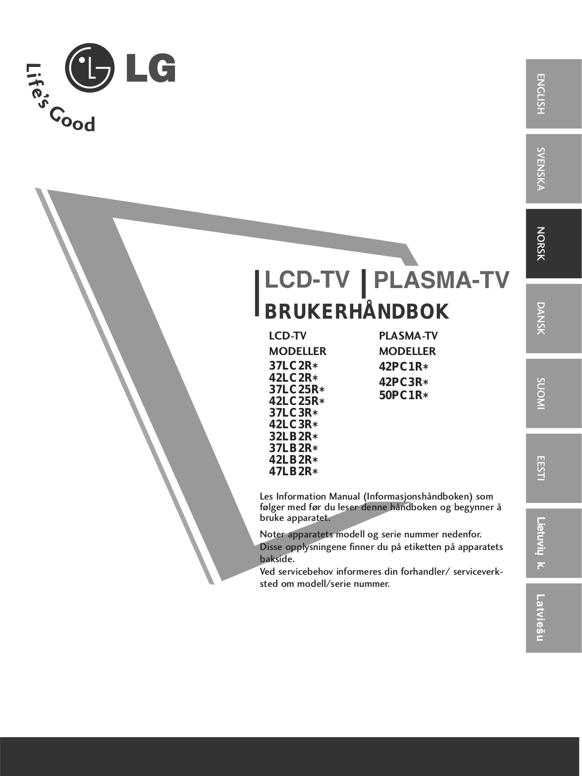LG 42LC2R User manual
