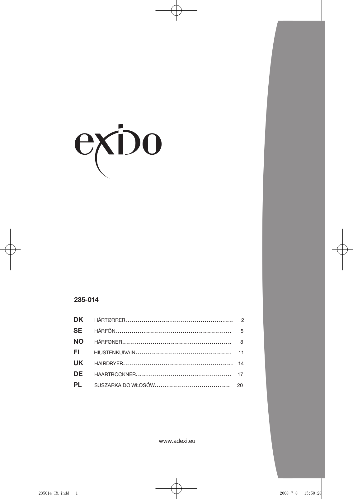 Exido 235-014 User Manual - ManualMachine.com