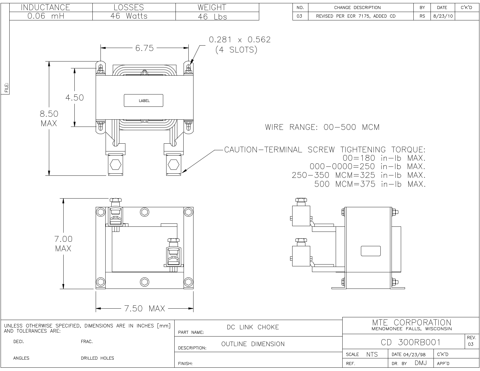 MTE CD 300RB001 CAD Drawings