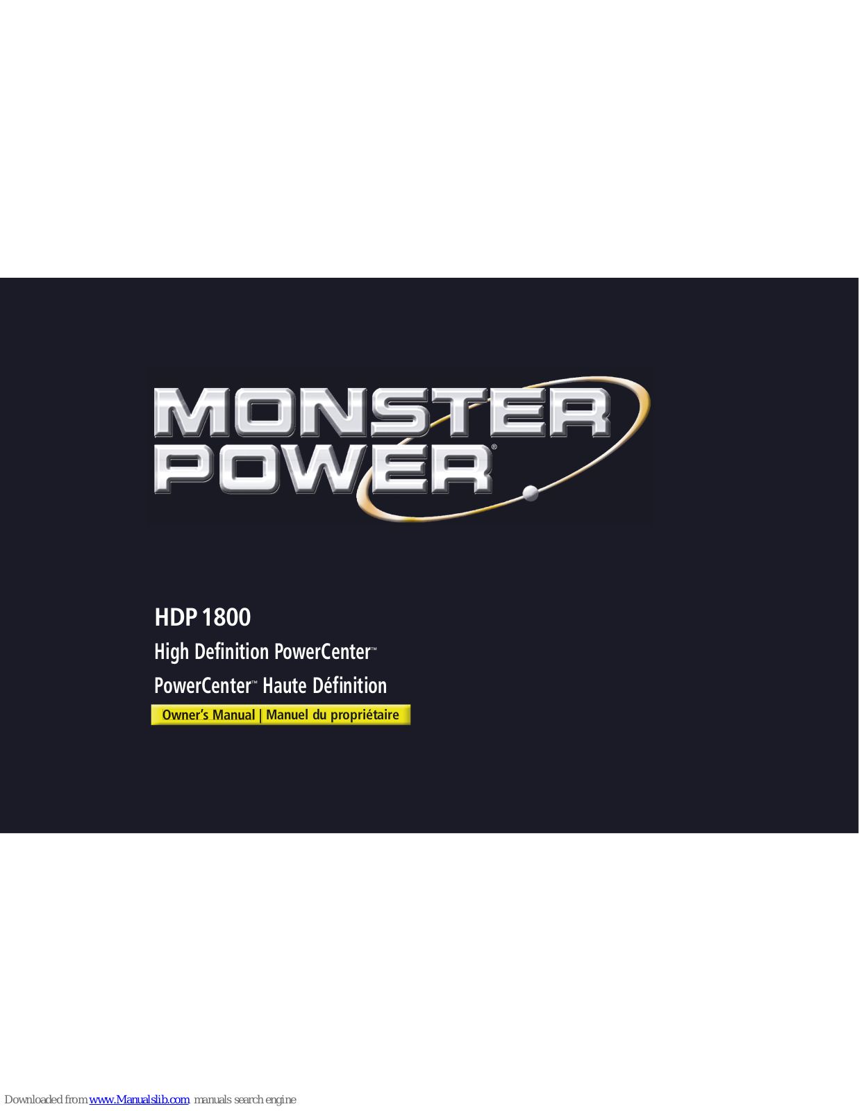 Monster Power HDP 1800 Owner's Manual