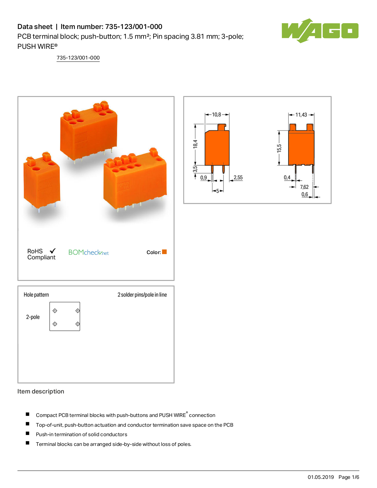 Wago 735-123/001-000 Data Sheet