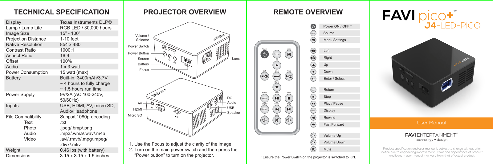 FAVI J4-LED-PICO User Manual