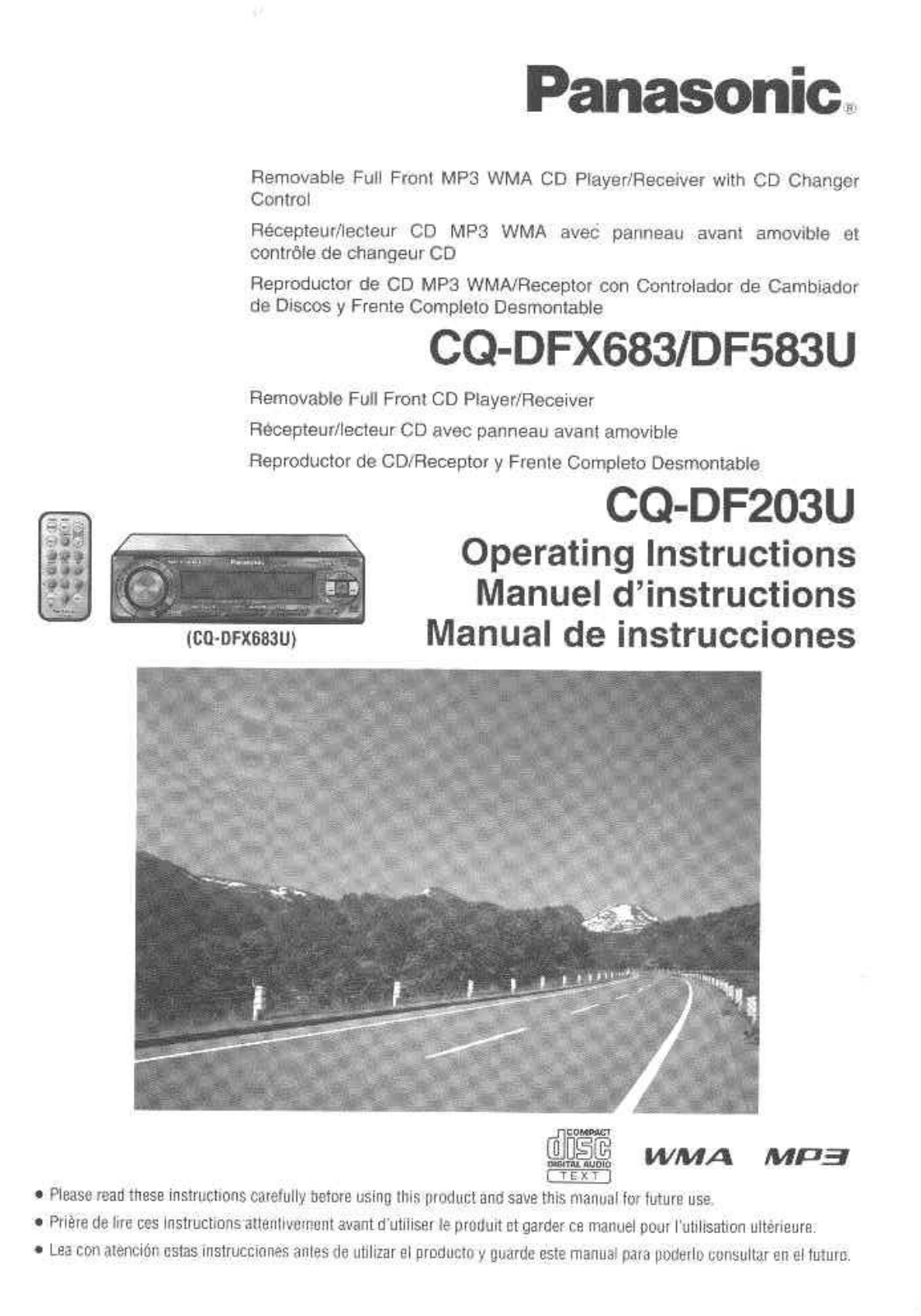 Panasonic CQ-DFX683, CQ-DF583, CQ-DF203U User Manual