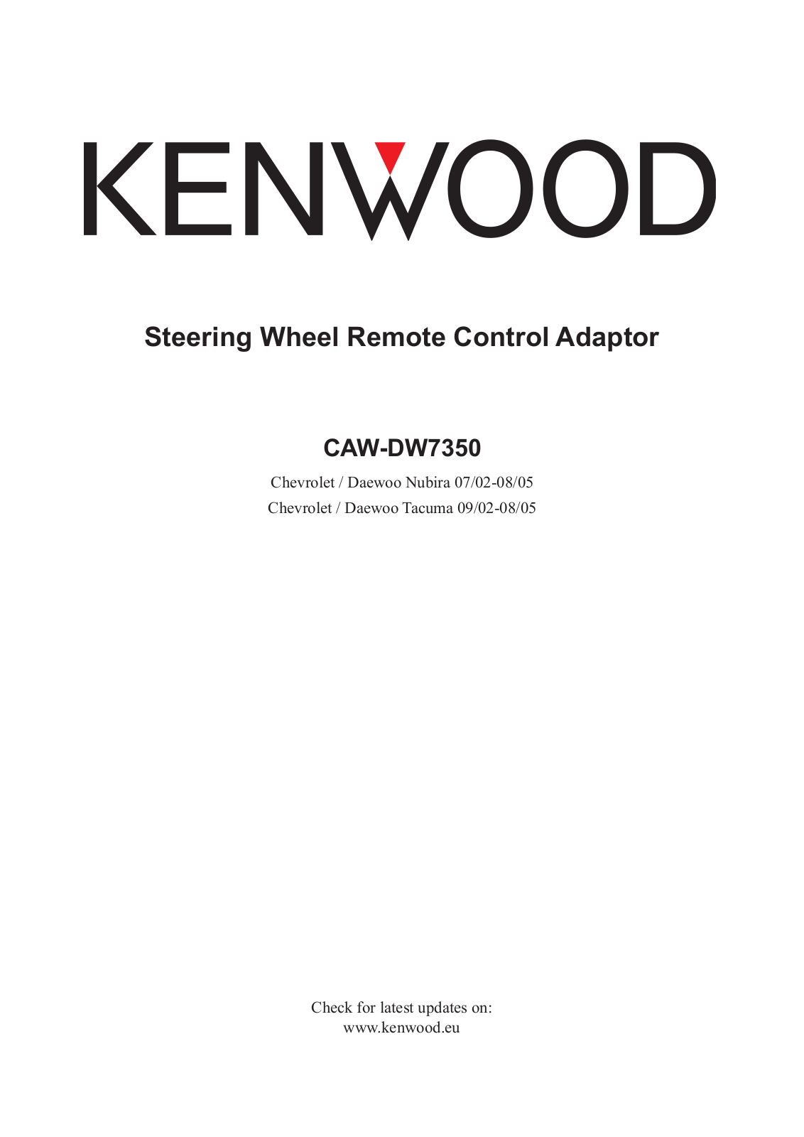 Kenwood CAW-DW7350 User Manual