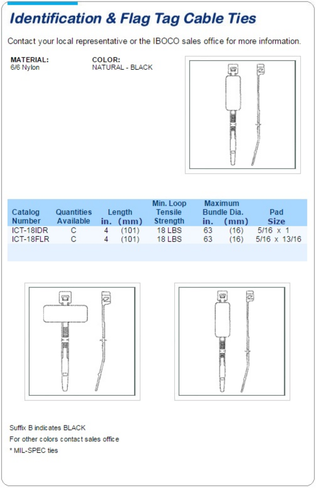 Iboco Identification & Flag Tag Cable Ties Catalog Page