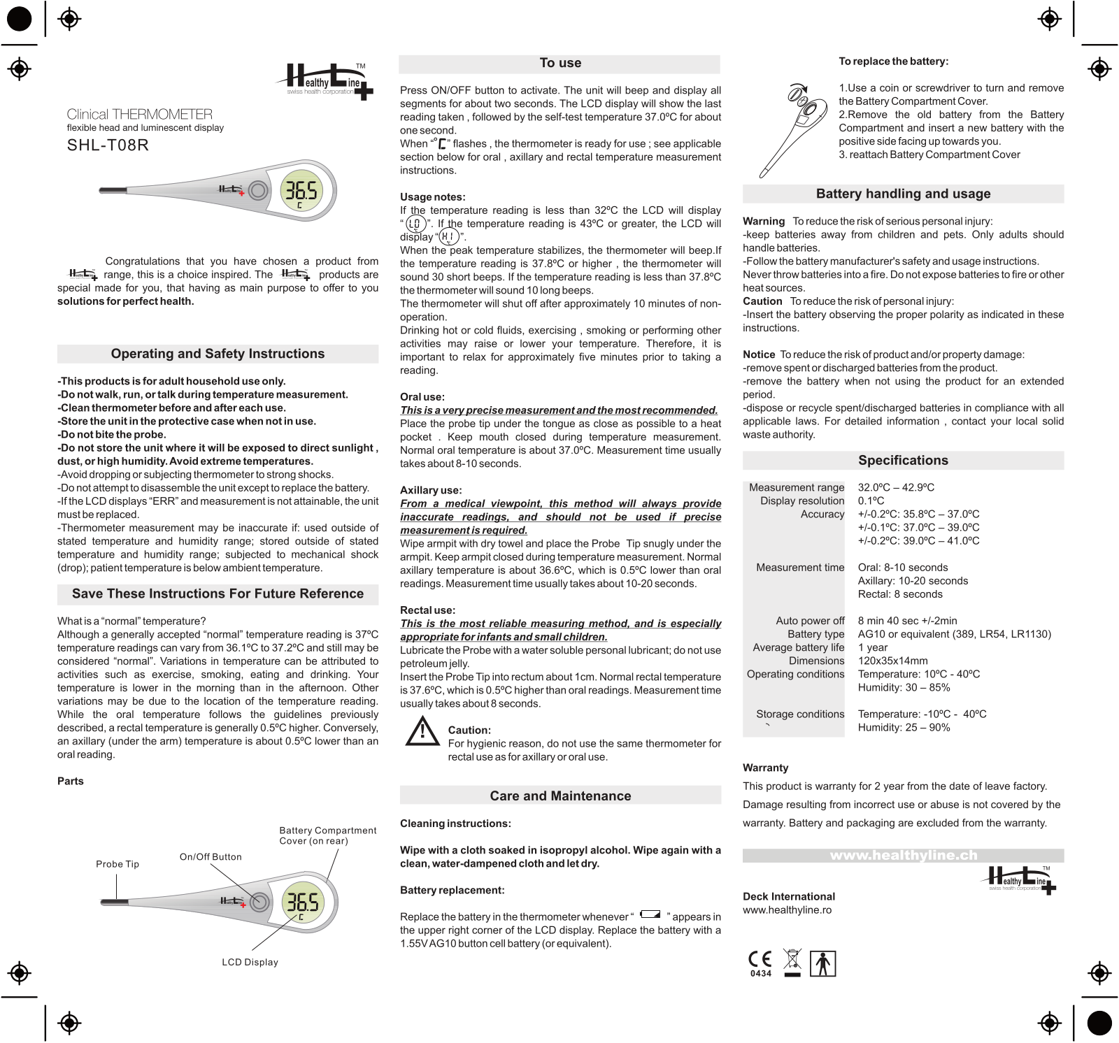 Healthy Line SHL-T08R User guide - ManualMachine.com