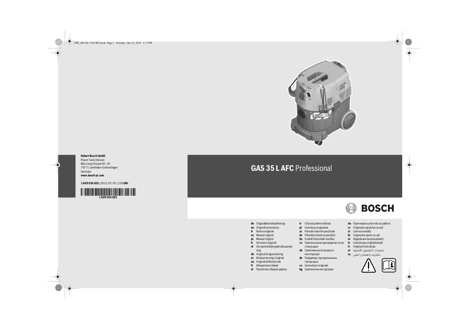 Bosch GAS 35 L AFC User Manual