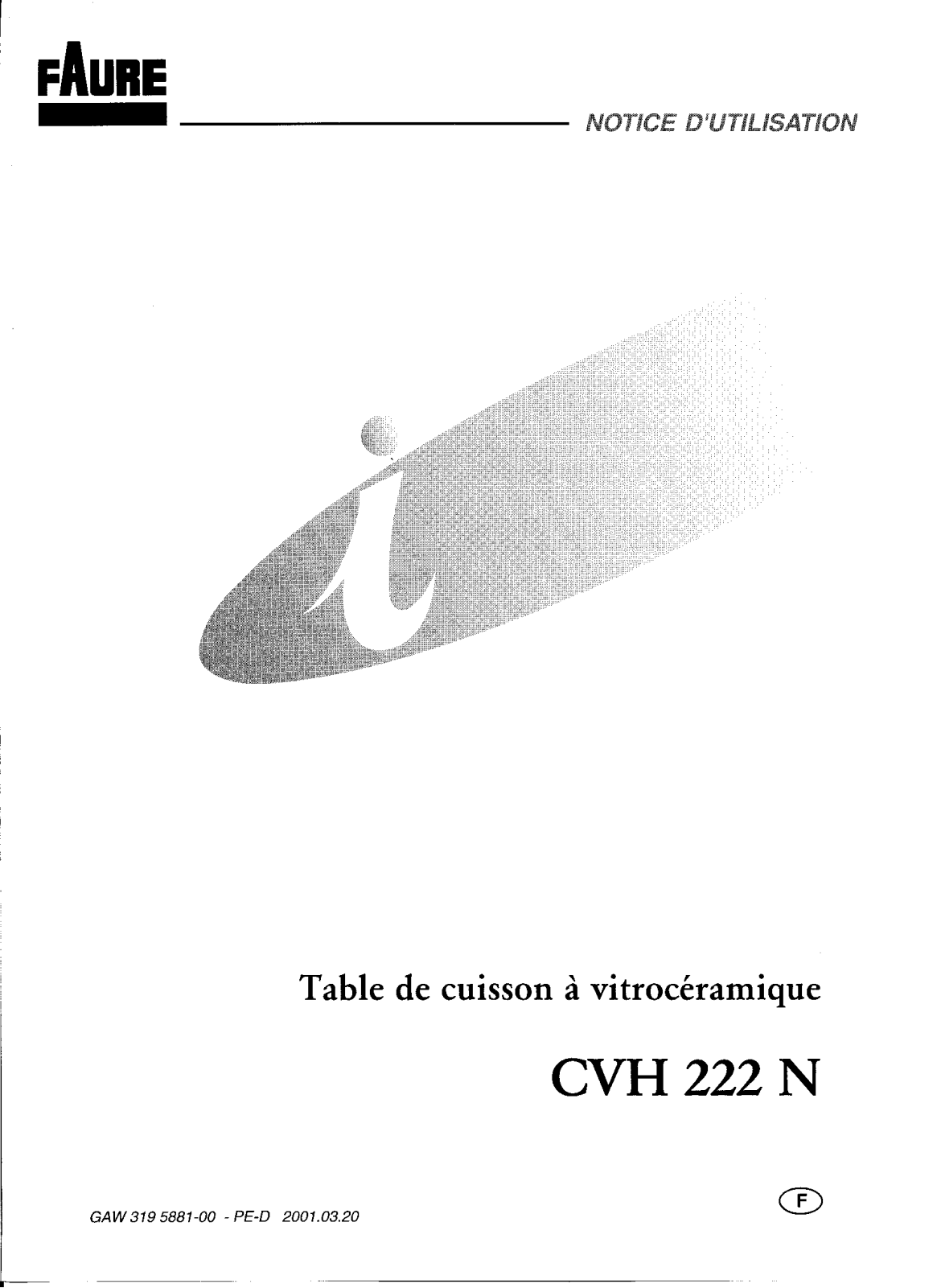 Faure CVH222 User Manual