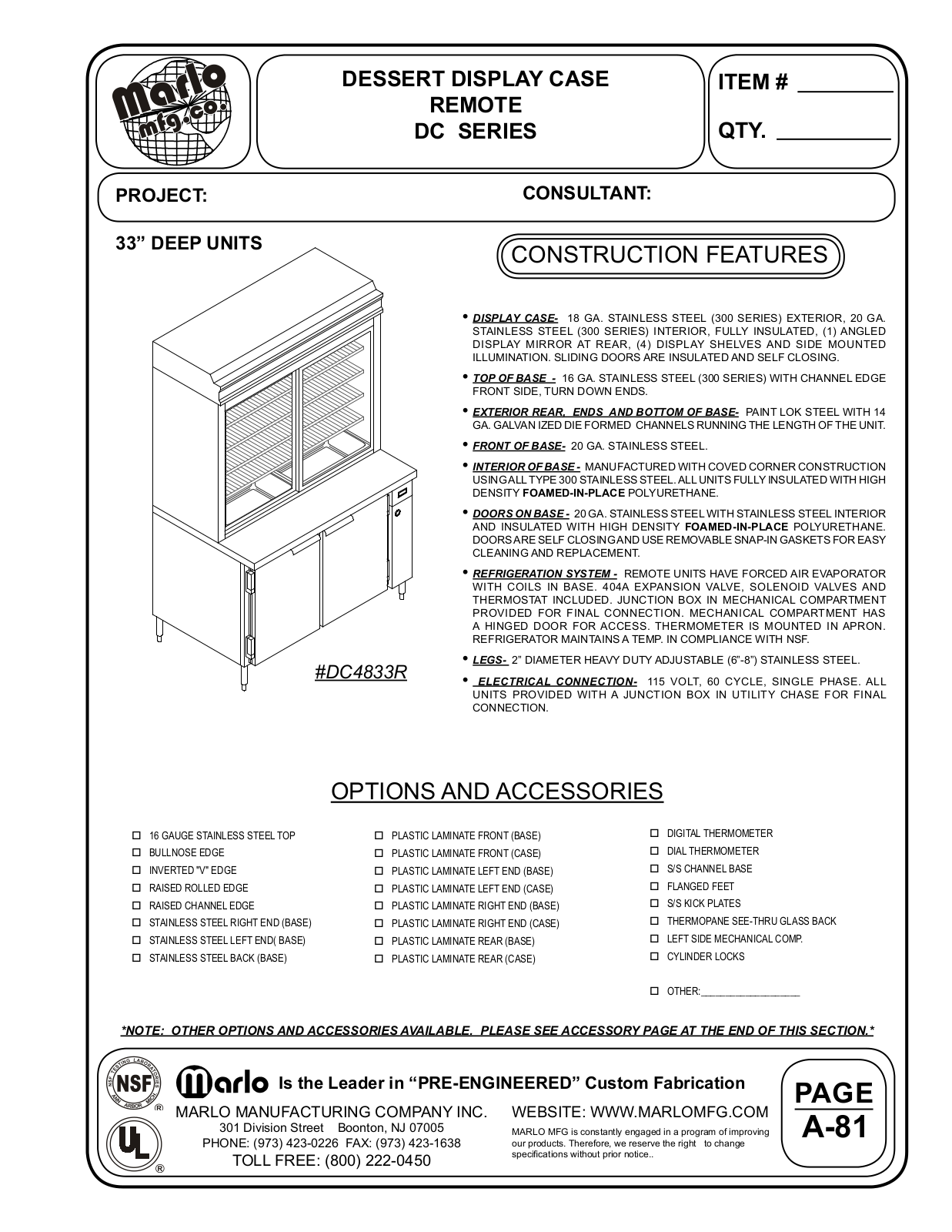 Marlo DC4833R User Manual