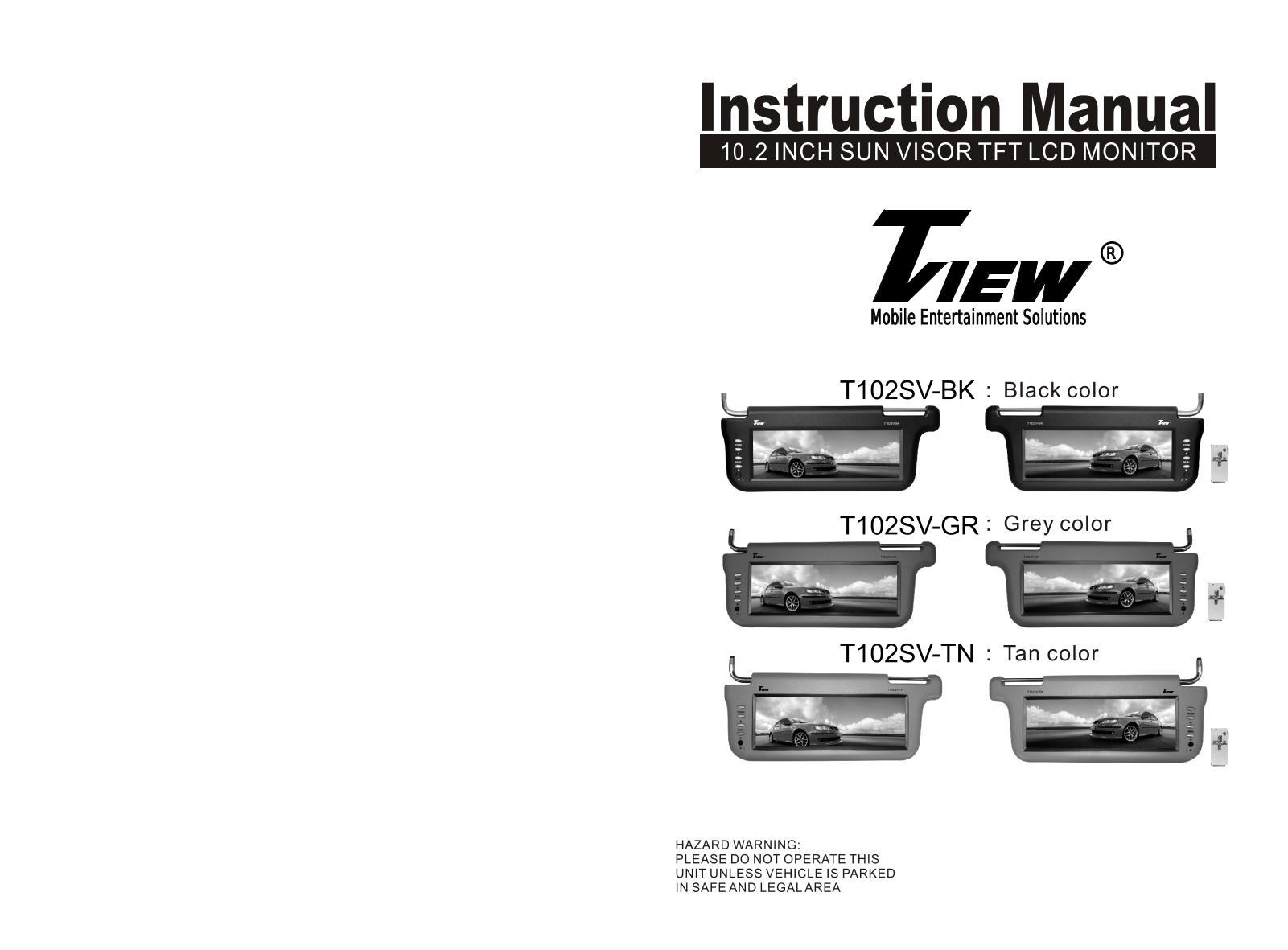 Tview T102SV-BK, T102SV-GR, T102SV-TN User Manual