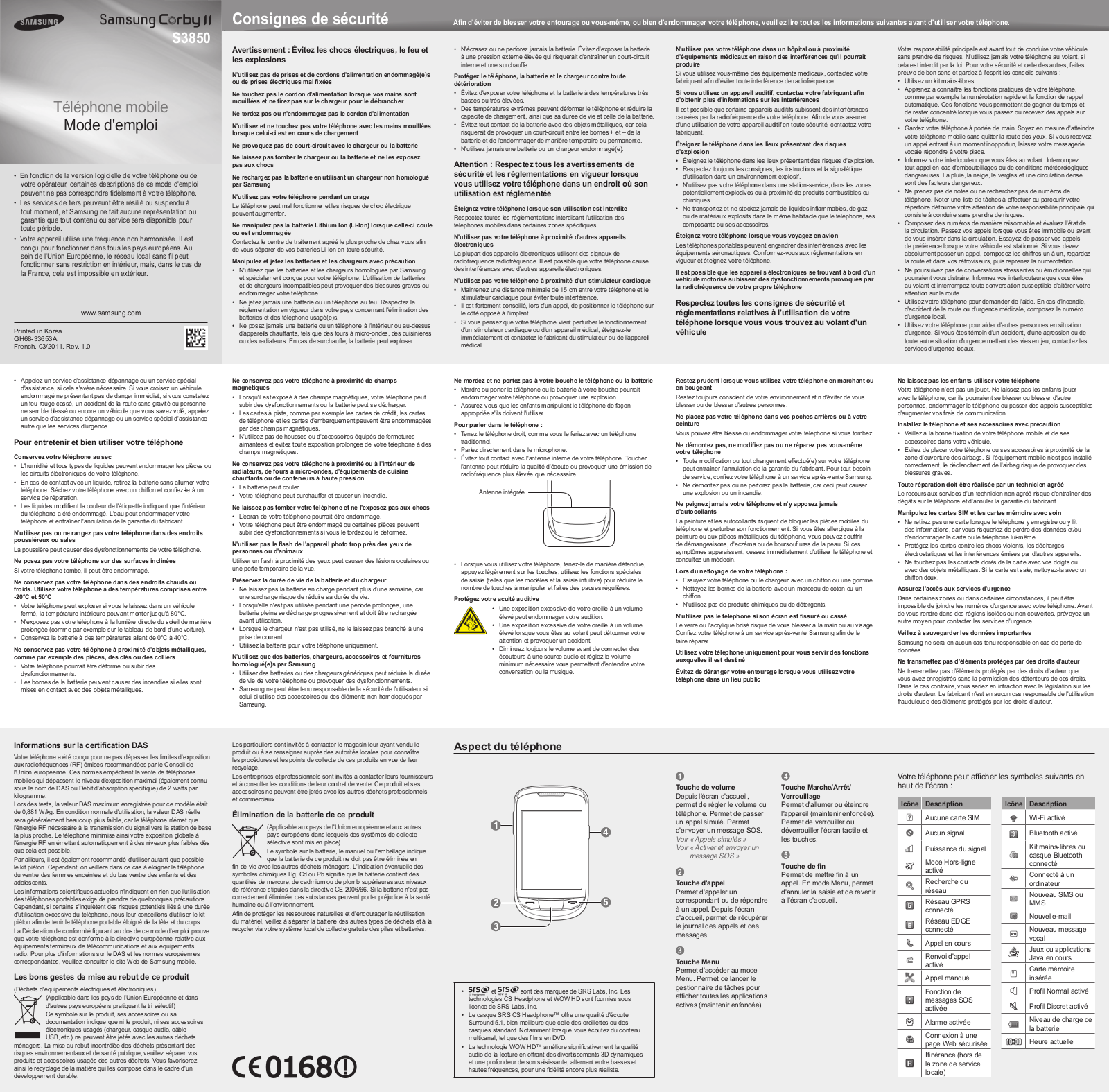 SAMSUNG GT-S3850 User Manual