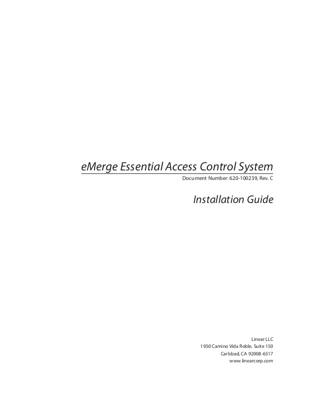 Linear eMerge Essential User Manual