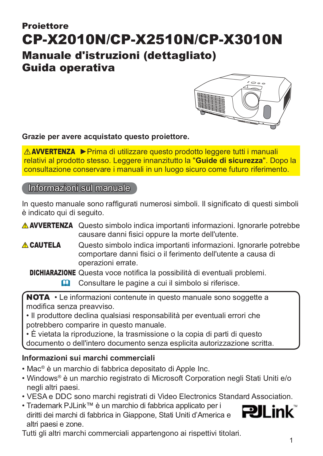 Hitachi CP-X3010NEF, CP-X2510NEF User Manual