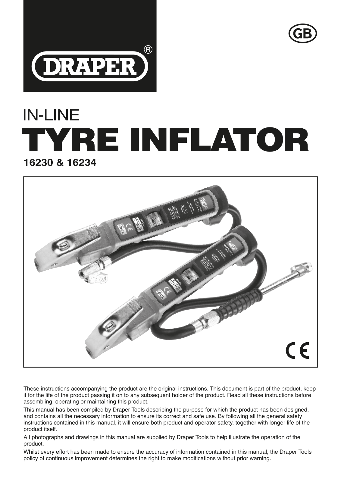 Draper Tools 16234 Instructions - ManualMachine.com